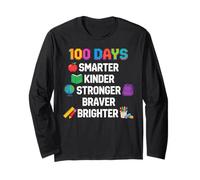 100 Days Smarter Kinder Stronger Brighter Smarter Manche Longue