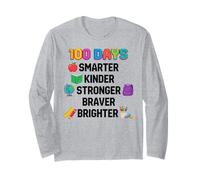 100 Days Smarter Kinder Stronger Brighter Smarter Manche Longue