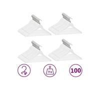 vidaXL Cintres antidérapants 100 pcs Blanc Bois dur