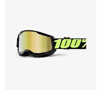 100% Desconocido Lunettes de Cyclisme STRATA 2, Noir/Vert, Lentille Miroir Doré