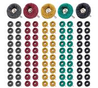 100 disques de polissage abrasifs de 25 mm, meules de polissage abrasives, roues abrasives avec tige de 3 mm, accessoires de polissage pour outils rotatifs Dremel, kit de polissage pour verre, métal