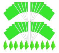 100 Drapeaux à Main Vert Mini Petit Drapeau avec Baton 14 x 21 cm DIY Permis pour Fêtes Anniversaires Événements Supporters Sportifs Décorations Mariages Fêtes Thématiques Manifestations Club