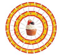 100 drapeaux espagnols en cure-dents, mini drapeaux en papier pour cocktails, sandwichs, cupcakes, événements sportifs et décorations de fêtes à thème