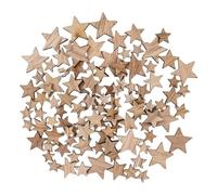 100 Embellissement Etoile en Bois,Étoiles en Bois de Taille Mixte,Décoration D'étoile en Bois,Mini Embellissements Étoiles pour Decoration de Table Mariage Confettis DIY Scrapbooking