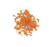 100 embouts isolés E0508/E7508/E1008/1508 | Connecteur de fil d'extrémité de cordon, sertissage électrique pressé à froid(Orange,E10-12)