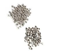 100 Ensembles de Rivets en Cuir 8x8mm, Rivets Ronds à Double Capuchon, Goujons Métalliques Tubulaires, Décoration de Pointes pour Sacs, Chapeaux et Chaussures (Argent)