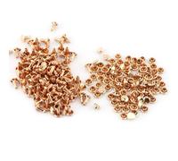 100 ensembles de rivets en cuir à double capuchon, 6 x 8 mm, 3 couleurs, rivets à double capuchon, goujons métalliques tubulaires, réparations, accessoires d'artisanat de (Gold)