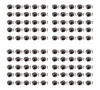 100 ensembles de rivets en forme de champignon, tiges de 25 mm, ensemble de rivets et tiges en cuir coniques, rivets à tête en fer plaqué en forme de champignon pour sacs, (Argent Noir)