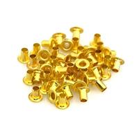100 ensembles d'oeillets en laiton sans rondelle 1.5mm/2mm/2.5mm, réparation artisanale du cuir, œillet rond, anneau de chaussures, sac vêtements, ceinture en cuir, chapeau