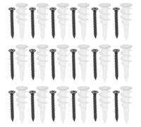 100 Ensembles Jeu de Chevilles à Vis Auto-perçantes | Chevilles en Plastique Blanc, Lot Pratique pour Plaques de Plâtre, Béton, Intérieur et Extérieur