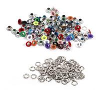 100 Ensembles Oeillet Couture Metal, Scrapbooking Carte trou Oeillets pour Cuir Artisanat Tissu Vêtement Accessoire(couleur mélangée)
