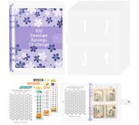 100 Envelope Saving Challenge, A5 Classeur Budget avec Challenge Tracker & Compartiments D'argent Pré-Numérotés, Budget Planner Enveloppe pour Economie Argent - Violet