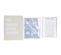 100 Envelopes Money Saving Challenge, A5 Budget Book with 25 Transparent Sheets, Reusable Savings Challenge Kit for Family Financial Management and Cash Organisation (Verte)