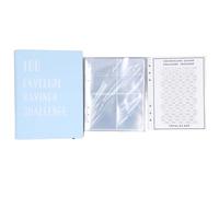 100 Envelopes Money Saving Challenge, A5 Budget Book with 25 Transparent Sheets, Reusable Savings Challenge Kit for Family Financial Management and Cash Organisation (Bleue)