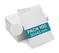 100 Enveloppes à Bulles Blanches 30x43cm | Expédition Sécurisée : Pochettes Plastiques pour Envoi de Colis | Enveloppes et Pochettes d'Expédition | Sachets pour Colis Vinted