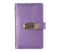 100 enveloppes défi d'économie d'argent avec serrure, classeur d'économie d'argent en PU, carnet de notes organisateur de trésorerie for les familles, les couples et les adultes(Purplee)