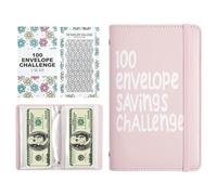 100 Enveloppes Money Saving Challenge Binder - Organisateur monétaire | Planificateur budgétaire en espèces | Organisateur de en espèces | Livre d'épargne pour 5050, 500 et 10000 objectifs, su