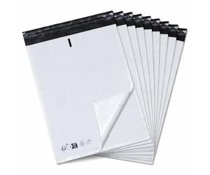 100 Enveloppes Plastiques d’Expédition 25x35 cm, 120 microns qualité Pro - Autocollantes Opaques Indéchirables - Pochettes Colis avec Marquage recyclage LDPE Obligatoire, Emballage Vinted, E-commerce
