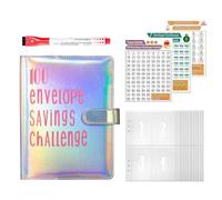 100 enveloppes pour défi d'argent, carnet de défi d'épargne, enveloppe budgétaire, défi d'argent amusant, classeur budgétaire avec suivi, système d'enveloppe de trésorerie, classeur d'épargne