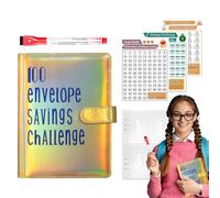 100 enveloppes pour défi d'argent, carnet de défi d'épargne, enveloppe budgétaire, défi d'argent amusant, classeur budgétaire avec suivi, système d'enveloppe de trésorerie, classeur d'épargne