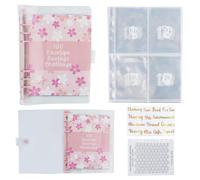 100 enveloppes Saving Challenge français,rose A5 Classeur Budget Avec autocollants,Budget Planner Enveloppe pour Economie Argent