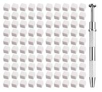 100 Eponge Nail Art Blanches pour Ongles Avec Clips Métalliques，Eponge Ongle pour Créer des Dégradés de Couleurs，Adaptées Aux Praticiens du Nail Art et Aux Débutants