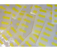 100 étiquettes, 20x10mm ARROW forme , jaune, amovible / BAS PUNAISE COULEUR CODE autocollants, auto-adhésif en couleur étiquettes