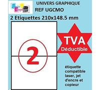100 étiquettes 210 x 148.5 mm - soit 50 feuilles A4 Réf UNIVERS GRAPHIQUE UGCMO1-50