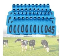 100 étiquettes auriculaires en plastique gravées au laser, grand format, numérotées de 001 à 500, for l'identification du bétail (vaches, moutons, chèvres, porcs).(Blue,201-300)