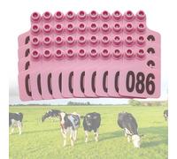 100 étiquettes auriculaires en plastique gravées au laser, grand format, numérotées de 001 à 500, for l'identification du bétail (vaches, moutons, chèvres, porcs).(Pink,201-300)