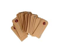 100 étiquettes kraft 9 x 4 cm avec fil métallique