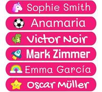 100 Étiquettes prénom personnalisées pour enfants. Autocollants pour marquer école, crèche, livres, jouets, tupperware. Étiquettes imperméables 6x1 cm