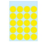 100 Etiquettes rondes 19mm Herma jaune Jaune G