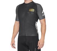 100% Exceeda Maillot de vélo à manches courtes, noir-gris, taille L pour homme