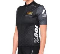 100% Exceeda Maillot de vélo à manches courtes pour dames, noir-gris, taille S pour femmes