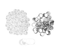 100 Faire Ses Badges Personnalisés, Bouton de Broche Vierge Pièces de Bouton de Badge Rond Kit de Badge à En Métal pour Machine à Fabriquer, Comprend un Couvercle (32mm)