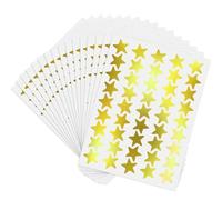 100 Feuilles 4500 Comptes Autocollants Étoiles en Aluminium Étiquettes d'Autocollants Étoiles de Récompense pour Décoration de Maison, d'École, de Bar, de Bricolage et de Bureau (Or)