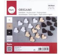 100 feuilles à plier origami 15 x 15 cm - blanc-beige-noir Multicolore G