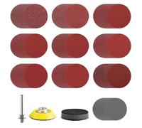 100 Feuilles Abrasives Papier De Verre Ponceuse 2"" 50 Mm Grain 80/120/180/320/400/800/1000/1200/2000/3000, Papier De Verre, Kit De Disques De Ponçage, Adaptateur De Tampon De Polissage