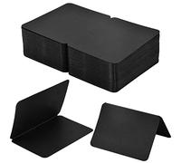 100 Feuilles Cartes Pliantes Vierges, Cartes de Pliage 10 x 14 cm, 300 g/m² Cartes de Placement, Cartes de Voeux DIY Cadeau avec Coin Arrondi pour Invitation, Anniversaire, Noël (Noir)