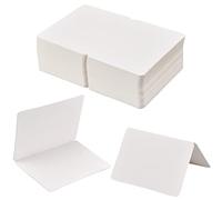 100 Feuilles Cartes Pliantes Vierges, Cartes de Pliage 10 x 14 cm, 300 g/m² Cartes de Placement, Cartes de Voeux DIY Cadeau avec Coin Arrondi pour Invitation, Anniversaire, Noël (Blanc)