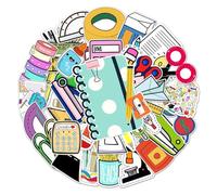 100 Feuilles D'Autocollants De Papeterie Créative Pour La Rentrée et L'Introduction Scolaire - Décorations De Fenêtre Pour La Scolarisation