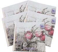 100 feuilles de fleurs fleurs thème serviettes en papier serviettes de papier découpage décoration festive fournitures de fête 33x33cm RUF-207