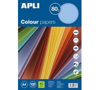 100 feuilles de papier 80gr bleu pastel APLI 15283