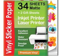 100 feuilles de papier autocollant vinyle imprimable brillant pour imprimante à jet d'encre et laser - 8,5" X 11" - Imperméable, séchage rapide, couleurs vives feuilles A450,A4 20 feuilles,A4 10 feuil