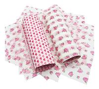 100 Feuilles de Papier Ciré, 25 x 22 cm Papier D'emballage Alimentaire, Papier Ciré Étanche, Papier Sulfurisé à la Graisse pour Pain, Des Bonbons, Sandwich, Hamburger, Frites (50*Rose+50*Amour)