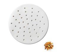 100 Feuilles de Papier Vapeur Perforé, Papier Antiadhésif Rond Papier Cuisson, Doublures de Friteuse à Air, Doublures de Papier Parchemin Perforé pour Friteuse à Air, Cuisson