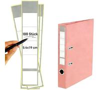 100 Feuilles Étiquettes Autocollantes pour Dos Classeur Large,Personnalisables et Imprimables,5,4 x 19 cm,Conforme DIN (Style 1)