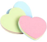 100 Feuilles Forme de Coeur Sticky Note Cube 76 * 76mm Couleurs AssortiesDesign durable