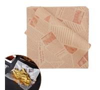 100 Feuilles Fromage Wrap Papier, Papier Emballage Alimentaire, Étanche et Résistant à l'huile, pour Sandwich/Pain/Gâteau/Burger(25 * 25 cm)